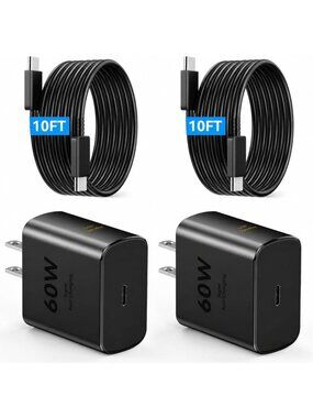 60W Fast USB C Charger Block & 10FT Cable for Android Phones - Quick Charge